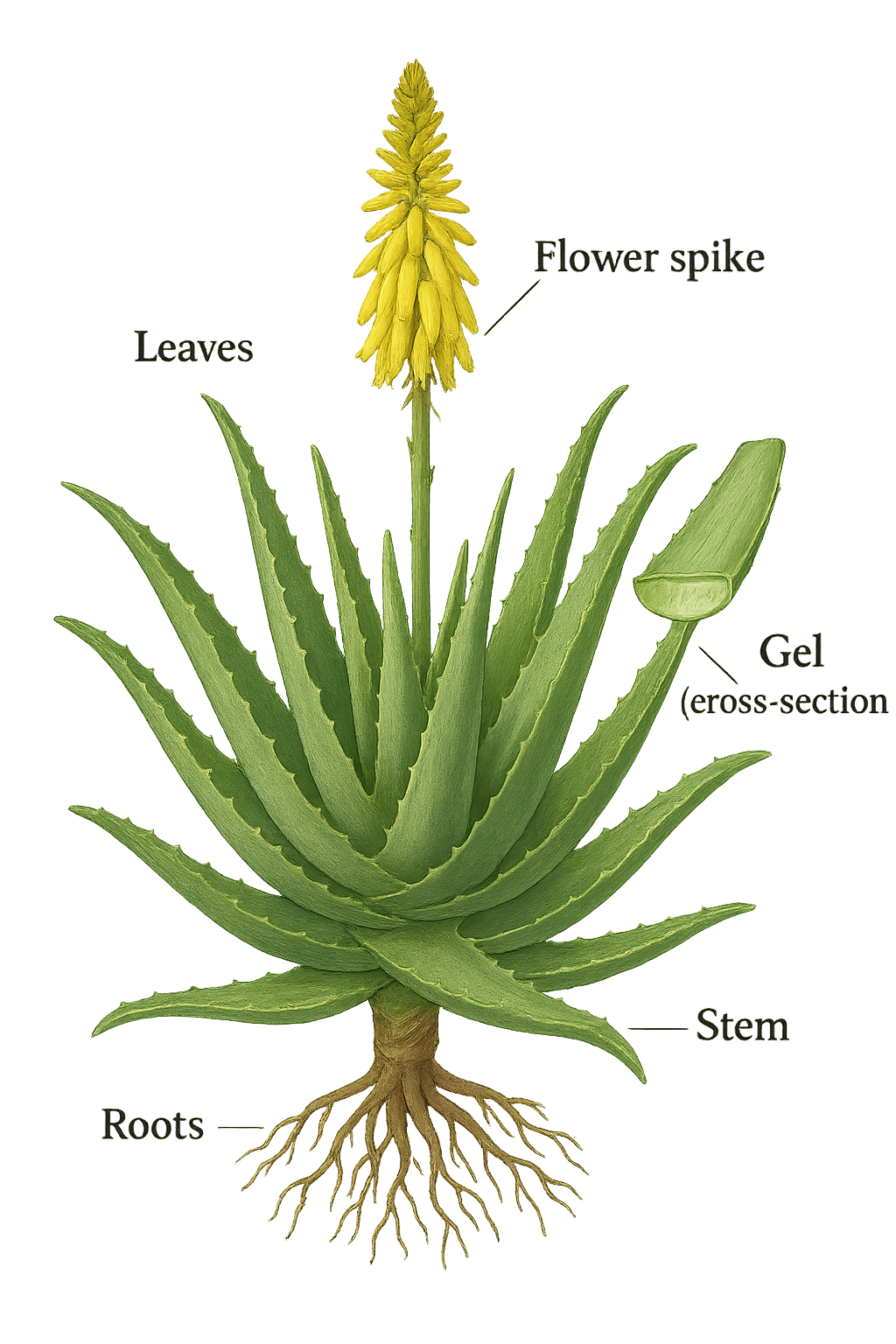 Aloe Vera botanical illustration