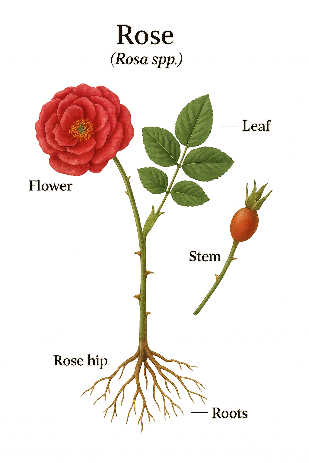 Rose botanical illustration
