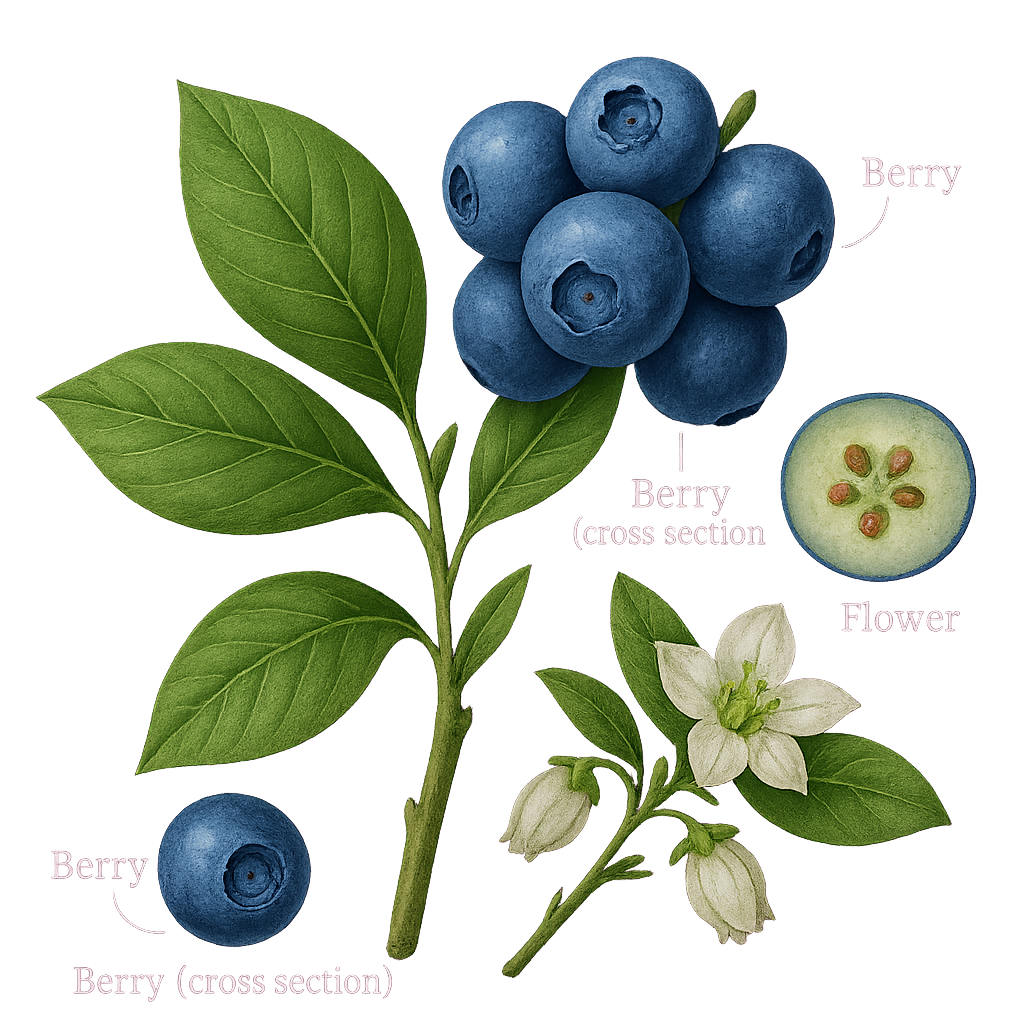 Blueberry botanical illustration