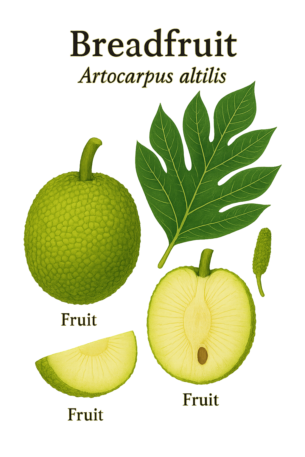 Breadfruit botanical illustration