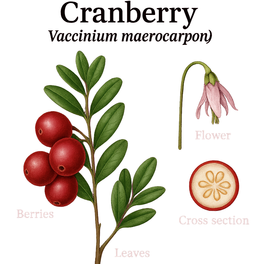 Cranberry botanical illustration