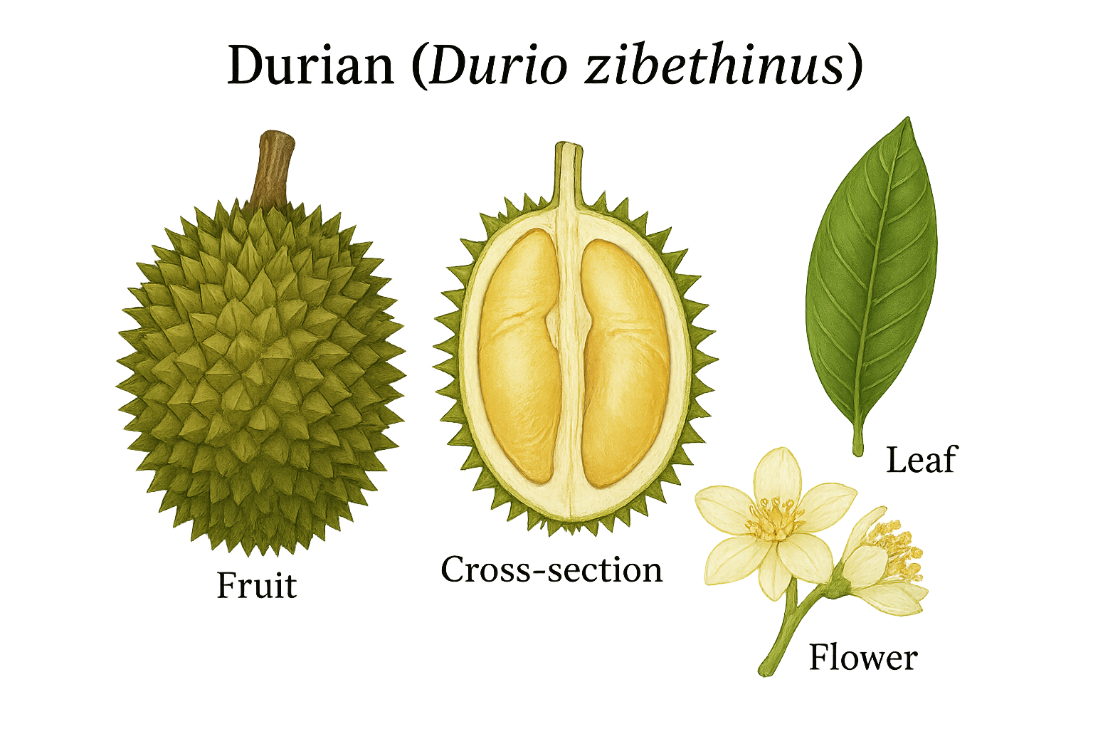 Durian botanical illustration