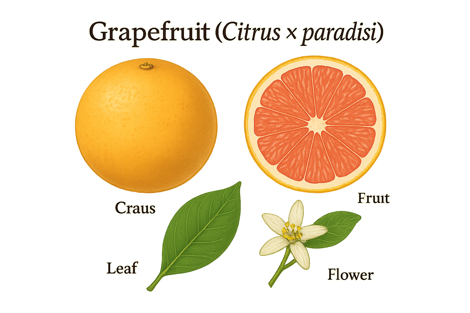 Grapefruit botanical illustration