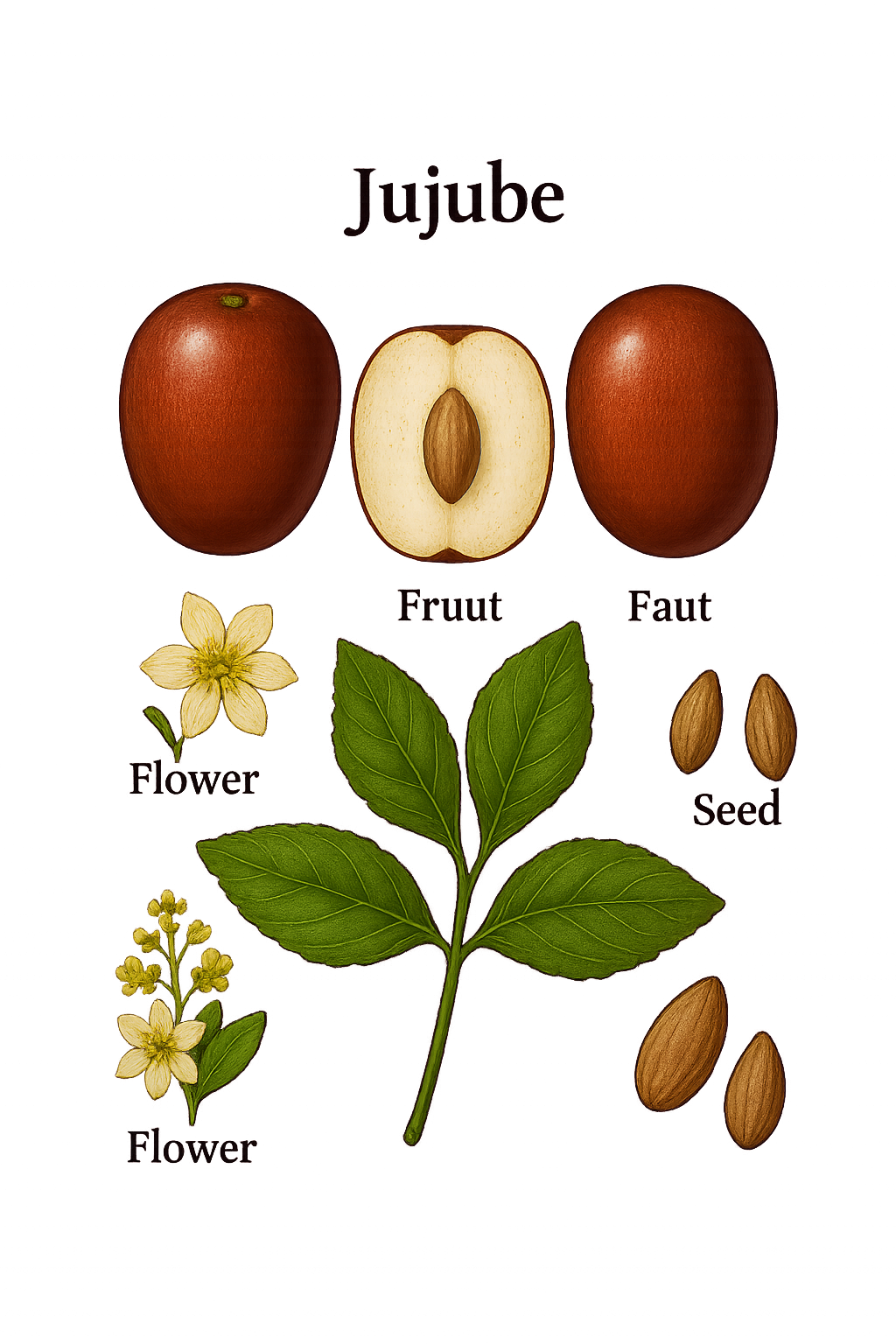 Jujube botanical illustration