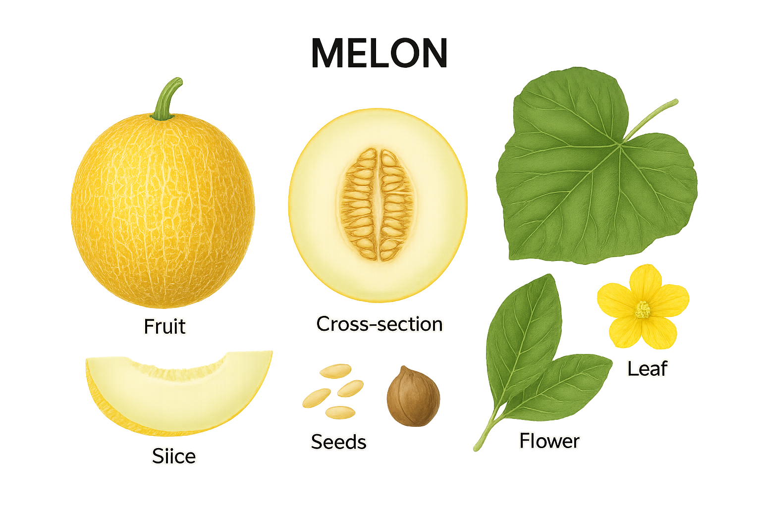 Melon botanical illustration