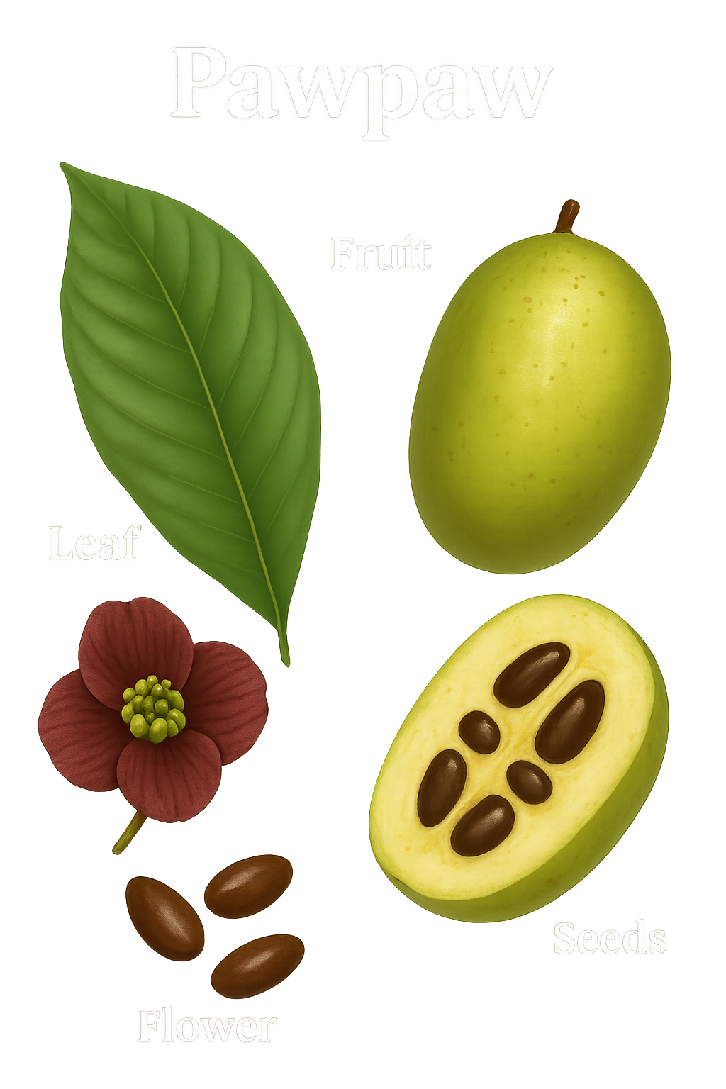 Pawpaw botanical illustration