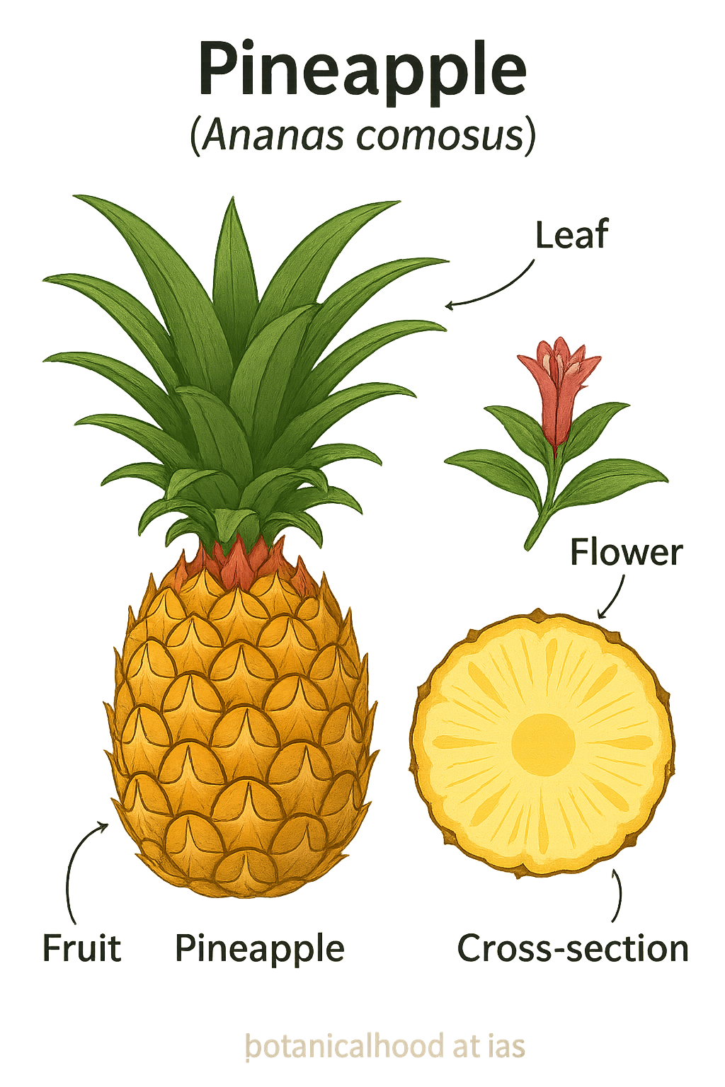 Pineapple botanical illustration