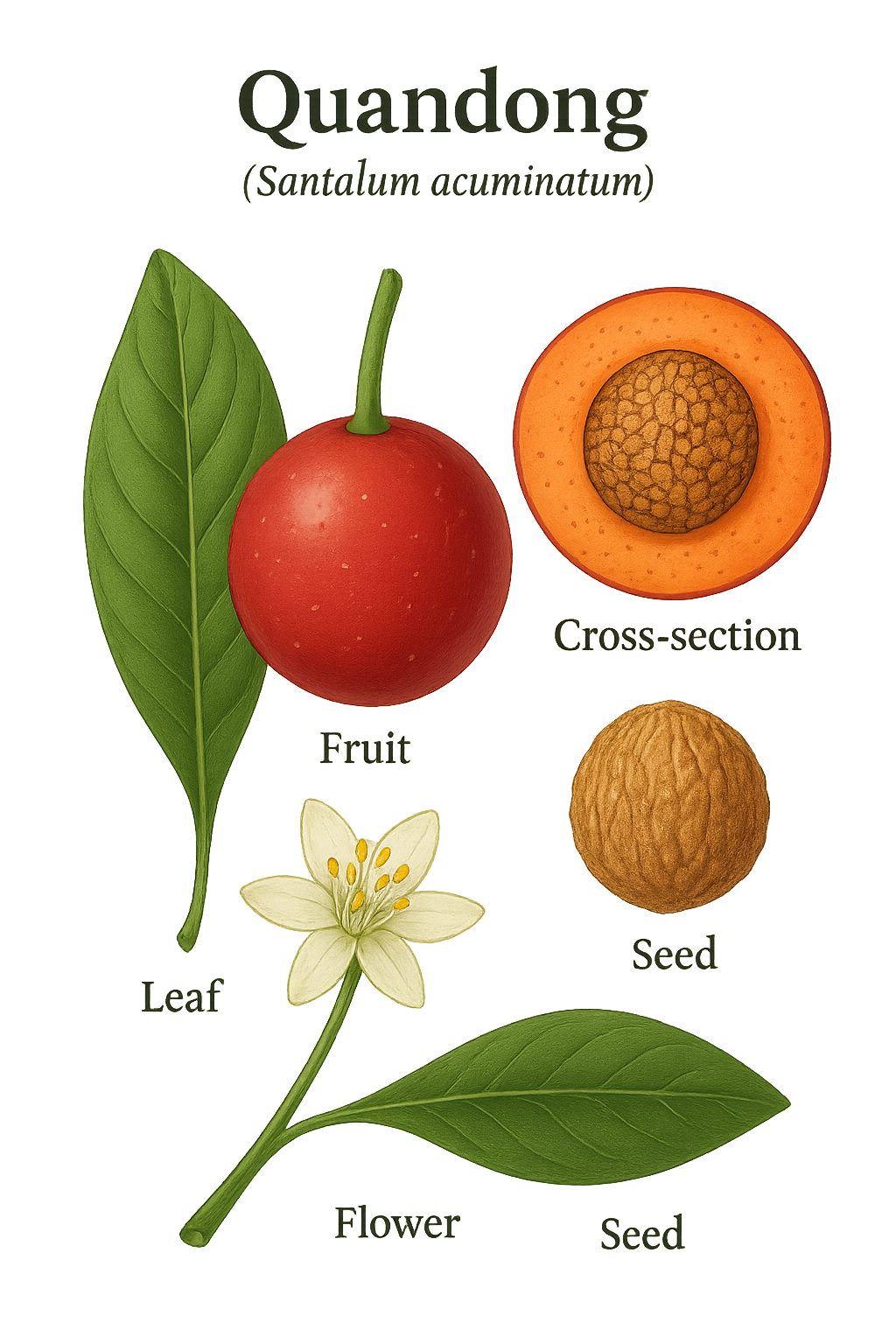Quandong botanical illustration