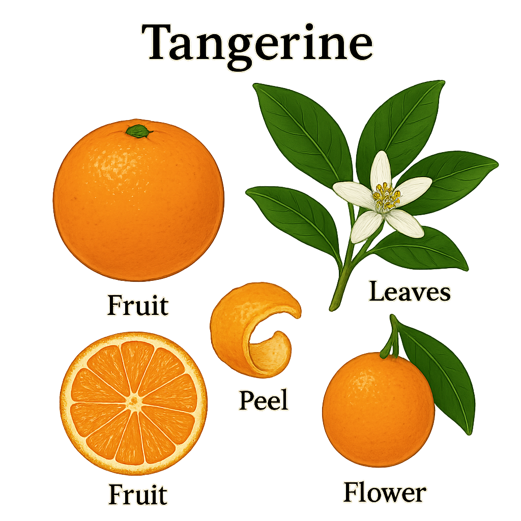 Tangerine botanical illustration