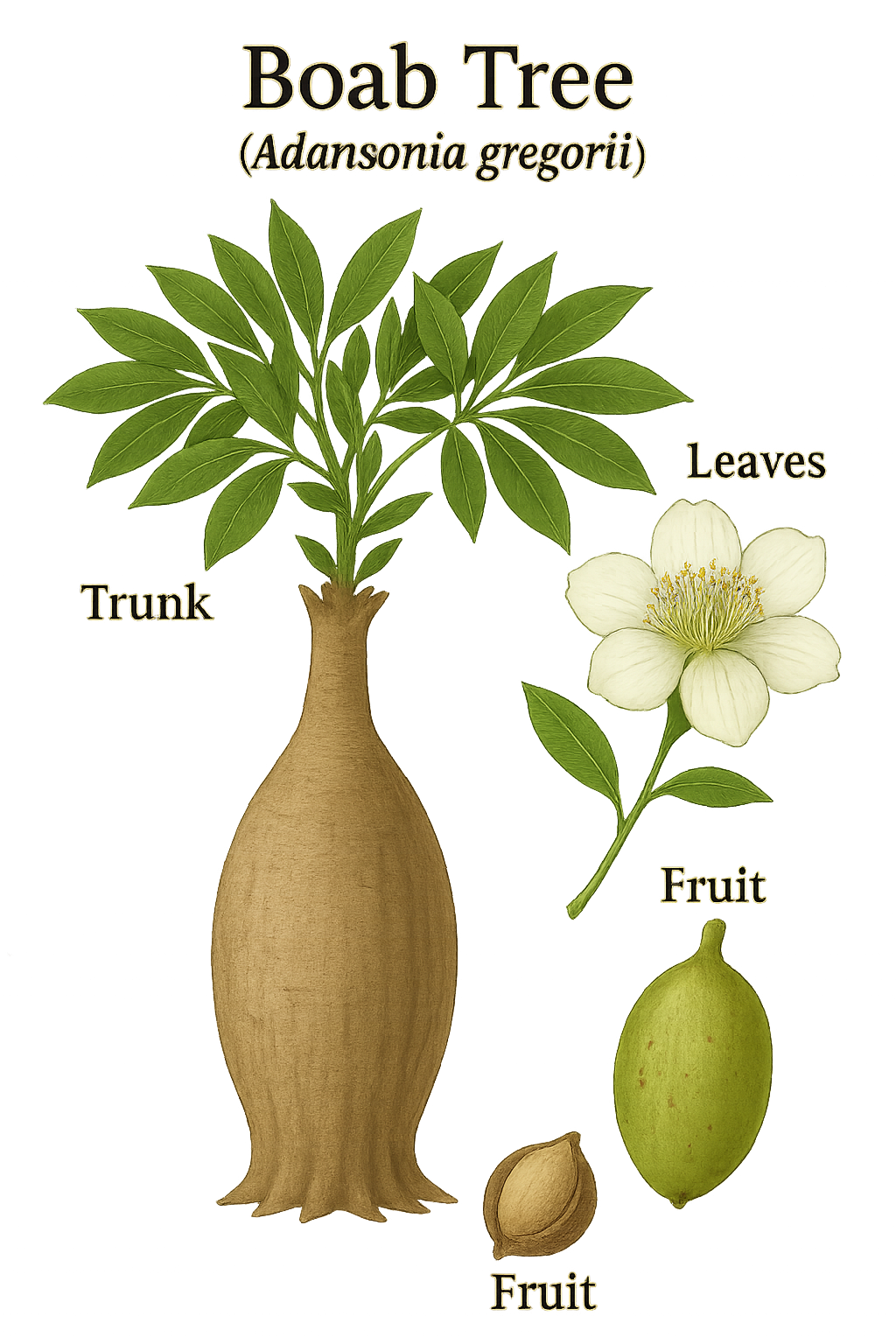 Boab Tree botanical illustration