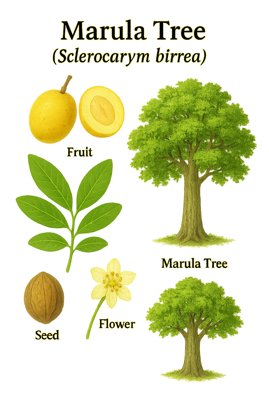 Marula Tree botanical illustration