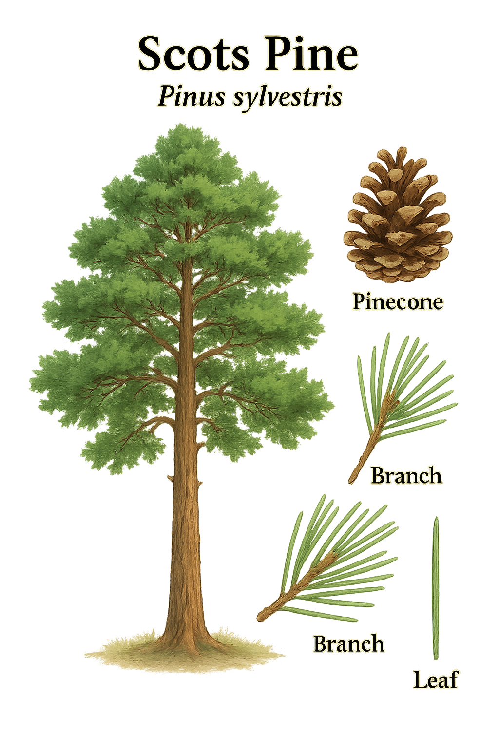 Scots Pine botanical illustration