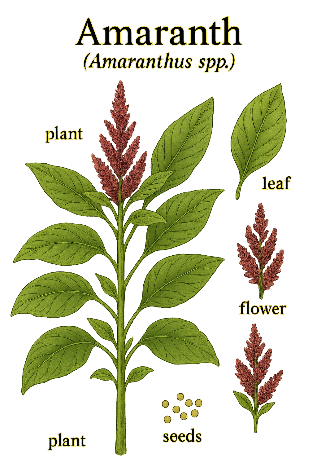 Amaranth botanical illustration