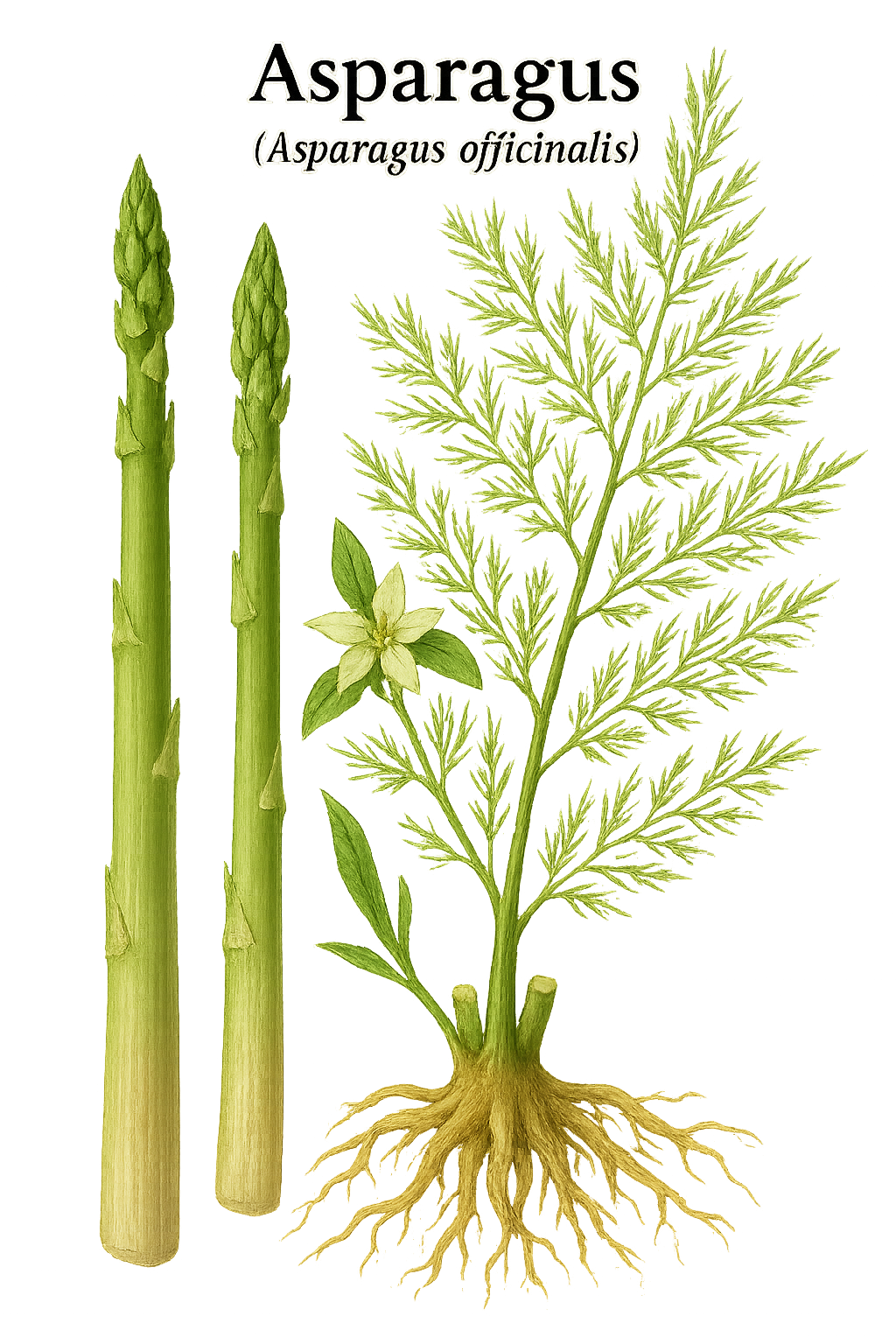 Asparagus botanical illustration