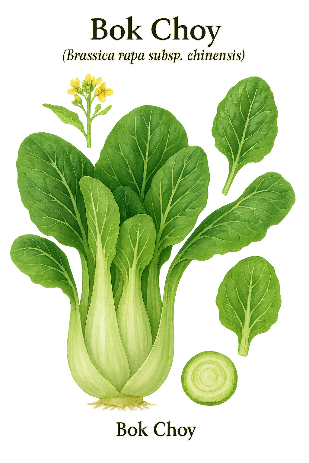 Bok Choy botanical illustration