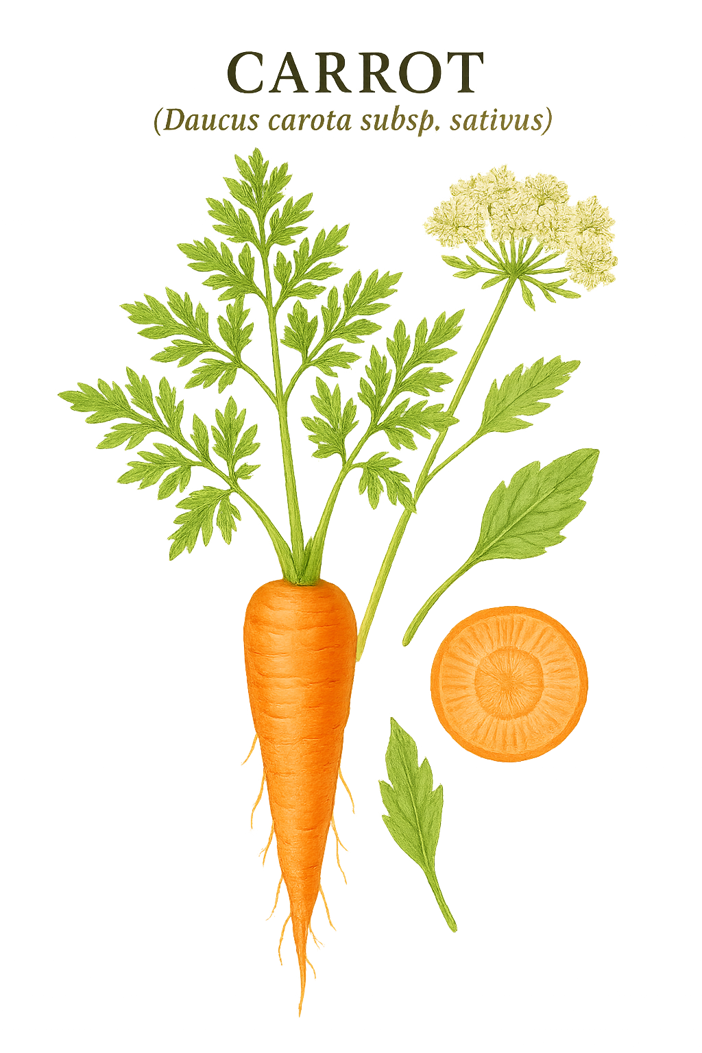 Carrot botanical illustration