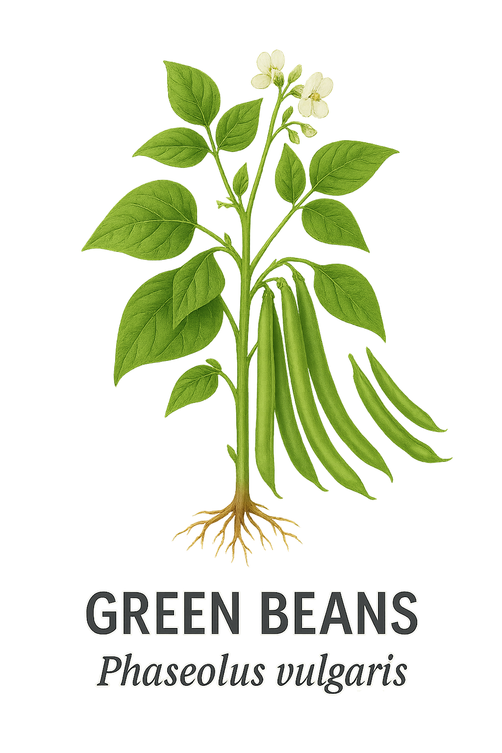 Green Beans botanical illustration