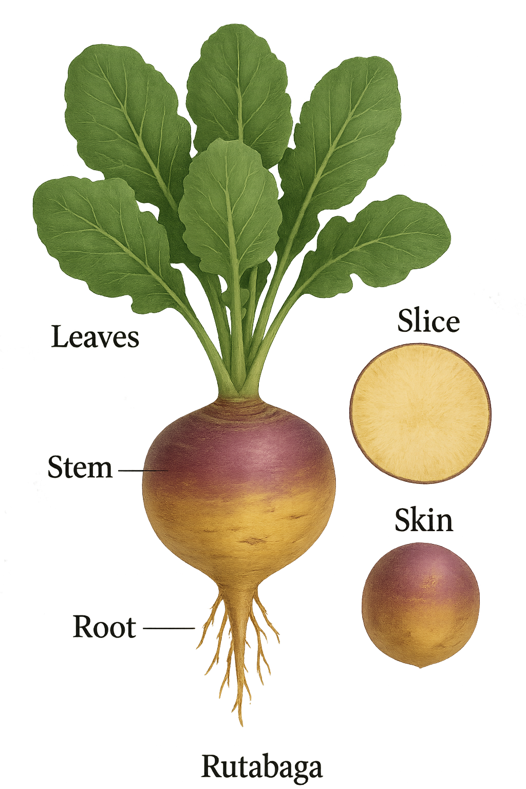 Rutabaga botanical illustration