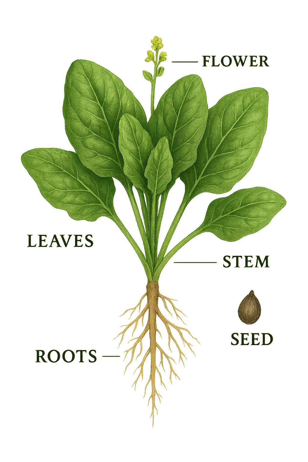 Spinach botanical illustration