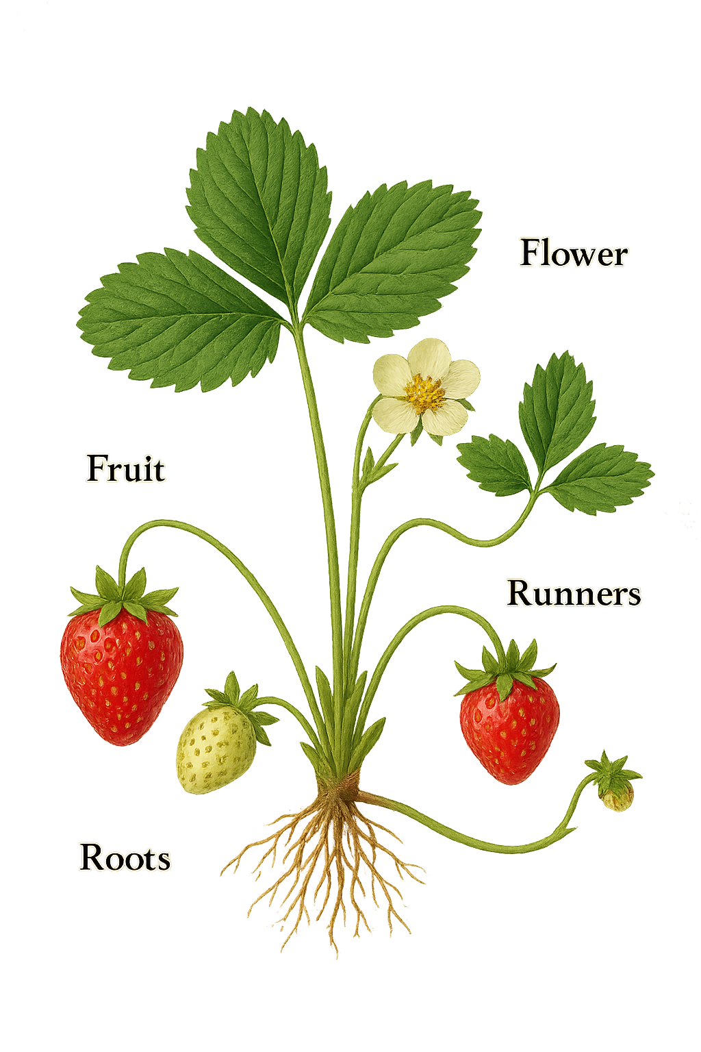 Strawberry botanical illustration